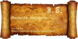 Machnik Baldvin névjegykártya